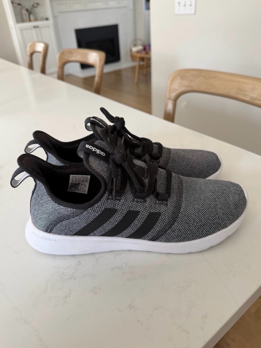 adidas Black Knit Sneaker with White Label